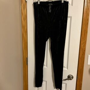 Black velvet leggings #velvetleggings forever21 plus 1x